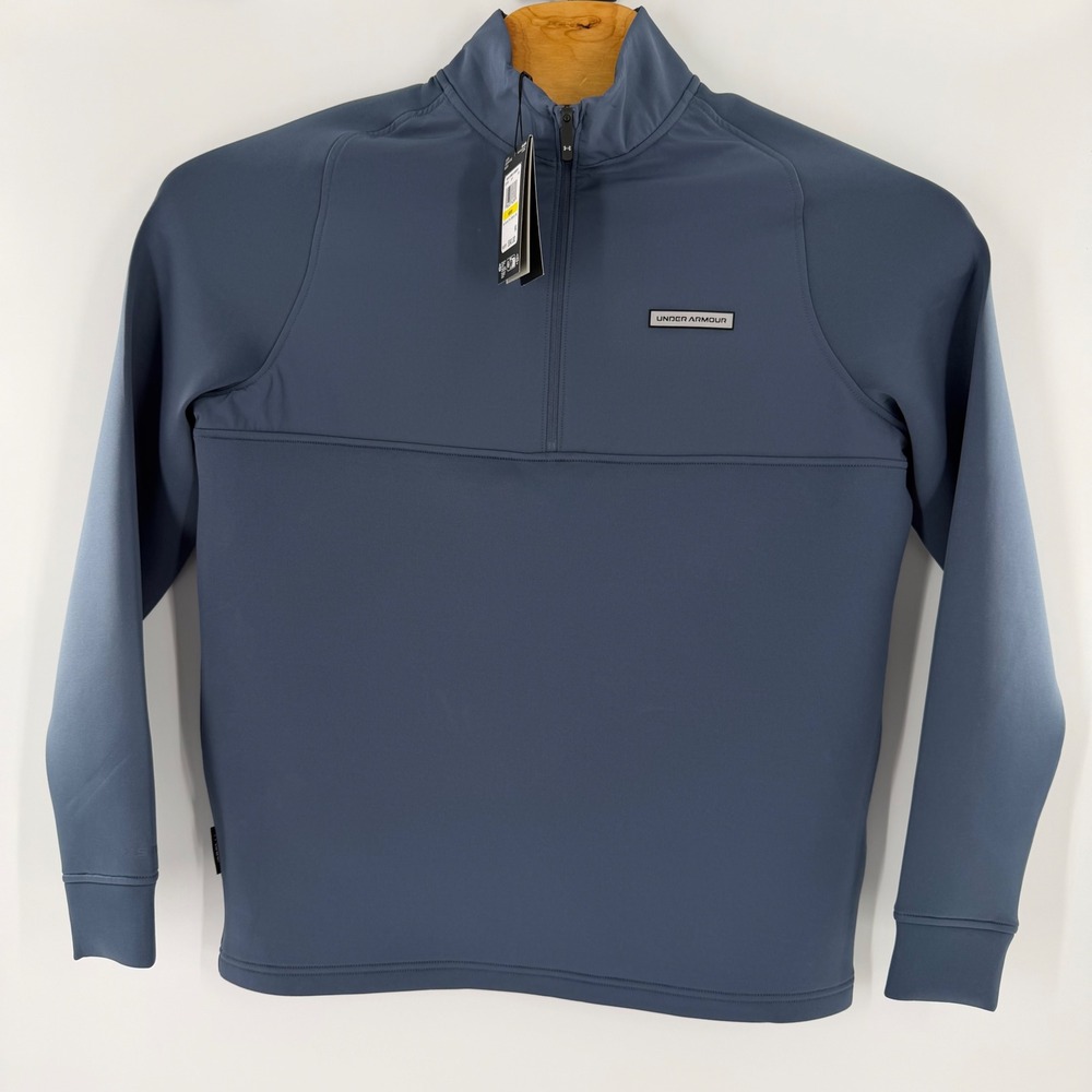 Under Armour Mens Drive Pro Hybrid HZ Blue Half Zip Pullover 6005666 M